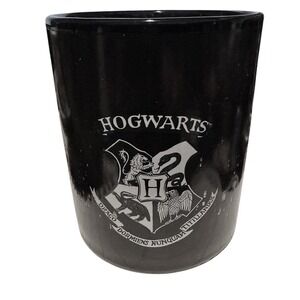Harry Potter Hogwarts Crest Coffee Mug Black Ceramic Excellent‎ Wizarding World